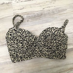 Leopard Print Bikini Top